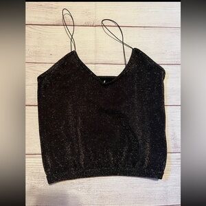 Free People Black Sparkle Camisole